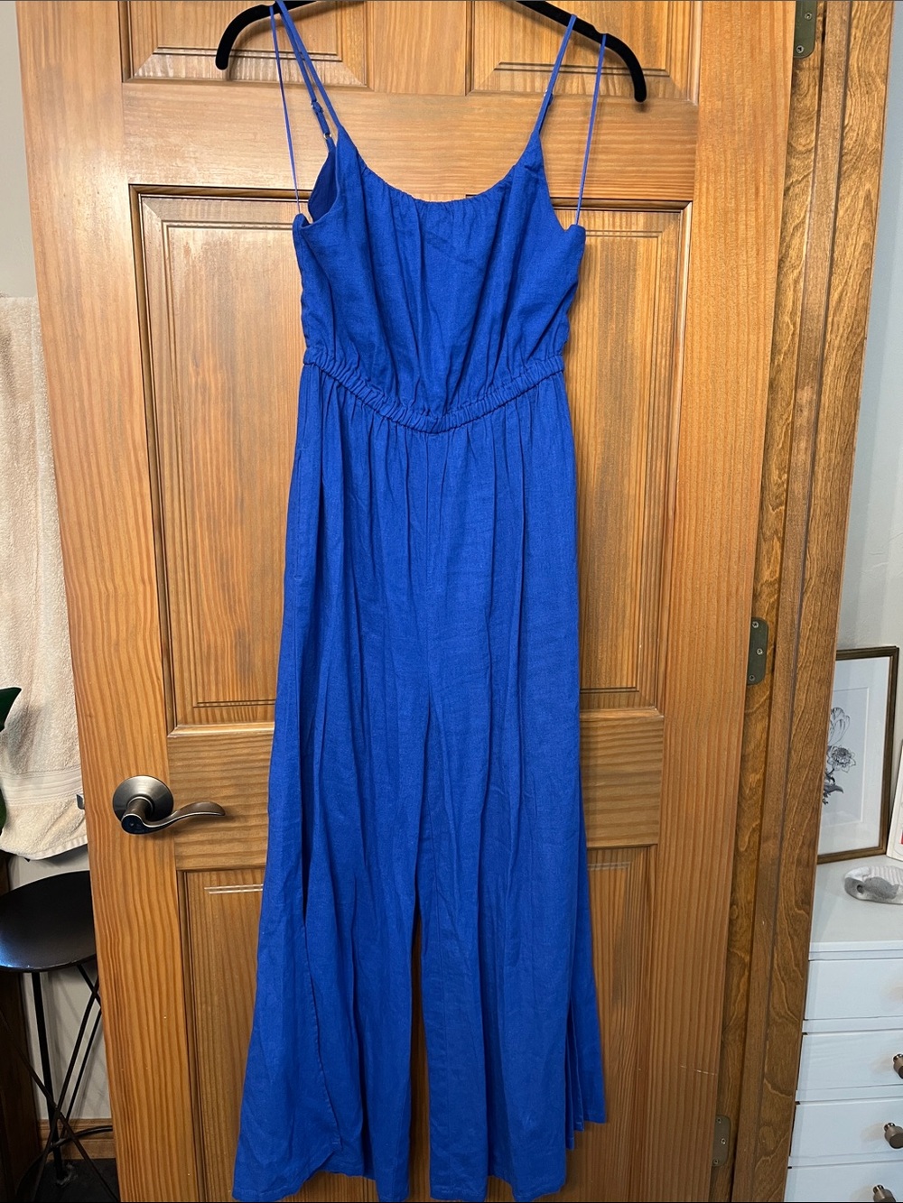 Haute Hippie Royal Blue Spaghetti Strap Jumpsuit size Small